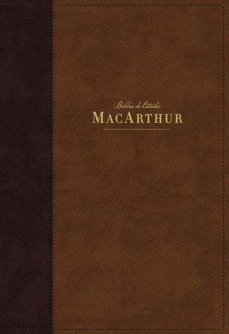NBLA Biblia de Estudio MacArthur, Leathersoft, Cafe, Interior a dos colores, con indice