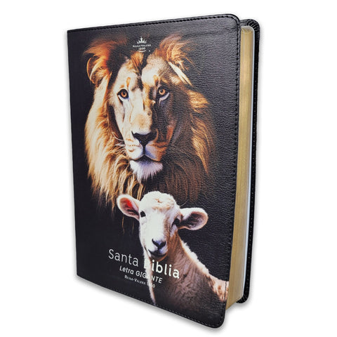 Biblia Letra Gigante 15 puntos RV1960 imit piel león y cordero