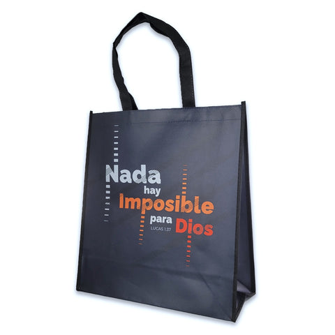 Bolsa Tote Bag Grande: Nada es imposible para Dios - Lucas 1:37