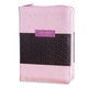 Biblia de Bolsillo con Cierre para Mujer RV1960 imit piel duotono rosado y café con índice