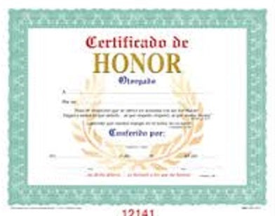 Certificado - Honor (paq. 15)