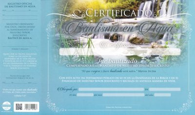 Certificado de Bautismo en Agua- FE