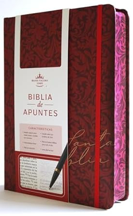 Biblia de Apuntes RVR 1960 Tapa dura, Vino tinto (Edición cantos pintados)