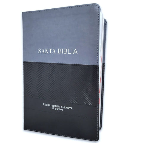 Biblia RV60 con Índice/Letra Súper Gigante 19 puntos/Tamaño manual, Imit Piel Negro