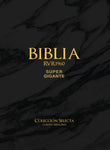 Biblia RVR 1960 Letra Súper Gigante Cuero Genuino Negro con Índice