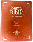 Biblia RVR60 - Letra Súper Gigante - con palabras de Jesus en rojo, concordancia y indice, tapa marrón, canto dorado