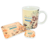 Pack Taza 12oz, Llavero, y Posavasos: Misericordia - Salmos 40:11