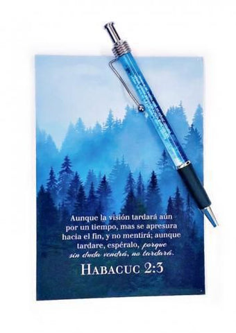 Libreta + bolígrafo Visión Habacuc 2:3