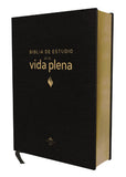 RVR60, Biblia de estudio de la vida plena, Edición clásica, Piel fabricada, Negro, Palabras de Jesús en rojo, Comfort Print