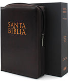Biblia Reina Valera 1960 Letra Gigante de 14 puntos Cierre Indice Foro de Semil Piel en color Caoba con Estuche de Proteccion Edicion especial con Fotos y Ilustraciones (Spanish Edition)