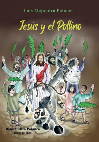 Jesús y el pollino: Cuento infantil para colorear