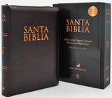 Biblia Reina Valera 1960 Letra Gigante de 14 puntos Cierre Indice Foro de Semil Piel en color Caoba con Estuche de Proteccion Edicion especial con Fotos y Ilustraciones (Spanish Edition)