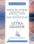 Sopas de letras Devocional de Mañana y Tarde para Paz y Bienestar: Letra grande (Buscadores de la Palabra)