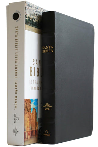 Biblia RVR 1960 letra grande tamaño manual, Piel Premier negro