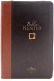 Biblia Plenitud marrón con cierre, índice, edición de lujo. Colección Celestial.