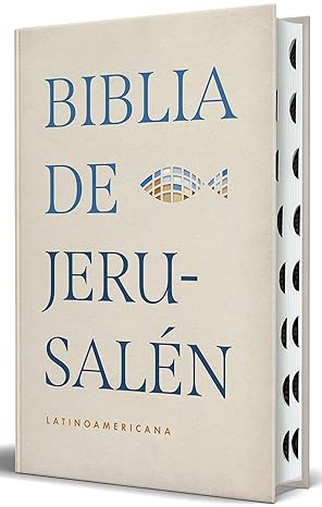 Biblia Jerusalén Latinoamericana Tapa dura edición clásica café con pez IND