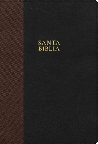 RVR 1960 Biblia letra supergigante, negro con café, símil piel, con índice