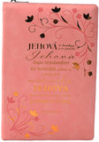 Biblia de Estudio Arco Iris RV60 con Cierre Índice en color rosado con flores  Colección Celestial