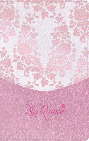 RVR 1960 Biblia mis quince, rosa floreado, símil piel