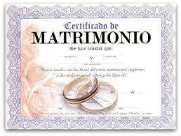 Certificado - Matrimonio (paq. 15)