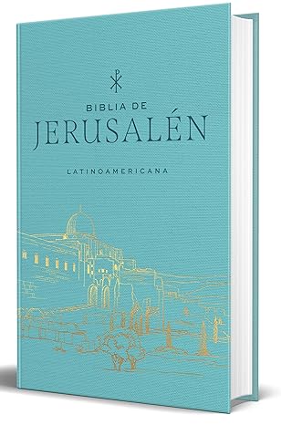 Biblia Jerusalén Latinoamericana Tapa dura tela azul edición de regalo