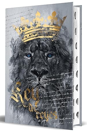 Biblia RVR 1960 letra grande tamaño manual, tapa dura León Rey de Reyes con índice