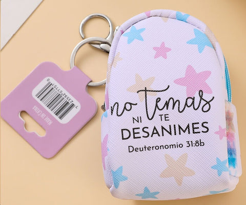 Llavero Mochila/monedero. No temas ni te desanimes