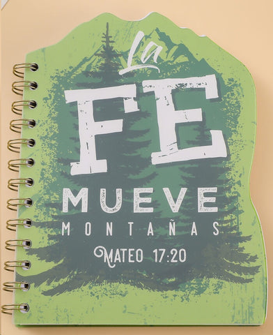 Libreta Troquelada con portada en PP. La fe mueve montañas