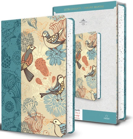 Biblia RVR 1960 Letra gigante, símil azul con Pájaros