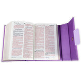 Biblia RV60 Cartera con Broche Magnético Compacta , imit piel Lila con asa de mano