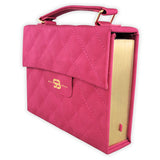 Biblia RV60 Cartera con Broche Magnético Compacta , imit piel fúcsia con asa de mano