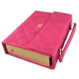 Biblia RV60 Cartera con Broche Magnético Compacta , imit piel fúcsia con asa de mano