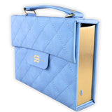 Biblia RV60 Cartera con Broche Magnético Compacta , imit piel azul claro con asa de mano