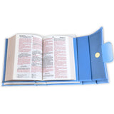 Biblia RV60 Cartera con Broche Magnético Compacta , imit piel azul claro con asa de mano