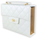 Biblia RV60 Cartera con Broche Magnético Compacta , imit piel blanco con asa de mano