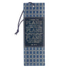 Plans Modern Blue Grid Faux Leather Bookmark - Jeremiah 29:11