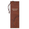 Amazing Grace Honey-brown Faux Leather Bookmark - Isaiah 53:3