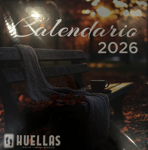 Calendario Vintage 2026 Huellas banco en otoño
