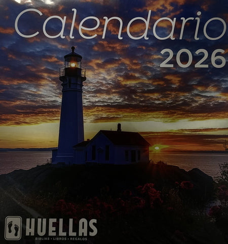 Calendario Paisajes 2026 Huellas Faro al amanecer