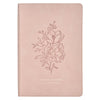Pink Floral Faux Leather Large Print Thinline King James Version Bible with Thumb Index