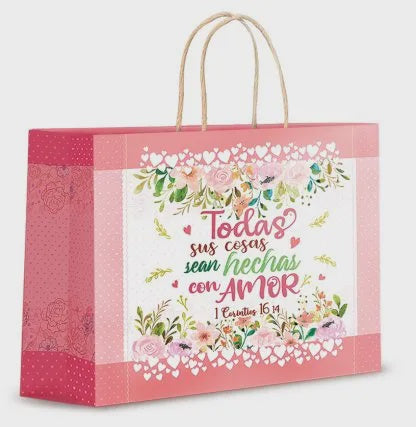 Bolsa Pequeña - Hechas con amor ( 1 Corintios 16 14)