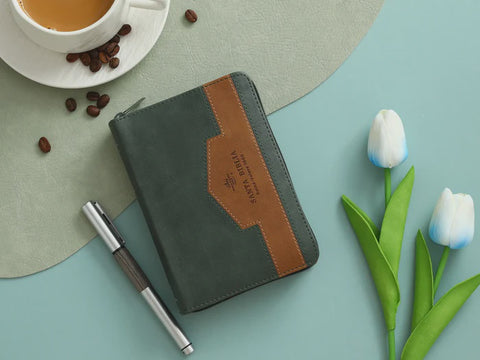 Biblia RVR60 025czti Elegante verde/café Tamaño Bolsillo