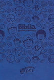 Biblia Biper y sus amigos, Fuertes y valientes (NBLA), Leathersoft, Azul, Palabras de Jesús en rojo, Comfort Print