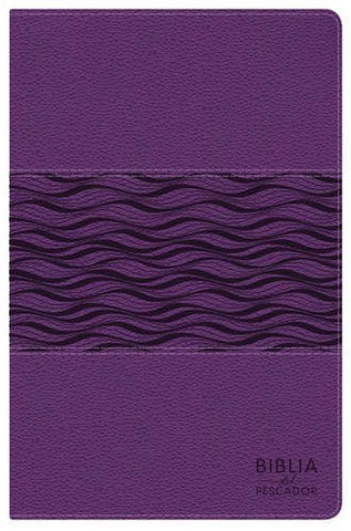 Biblia del Pescador NTV morado metalico simil piel