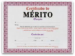 Certificado - Merito (Rosado) (paq. 15)