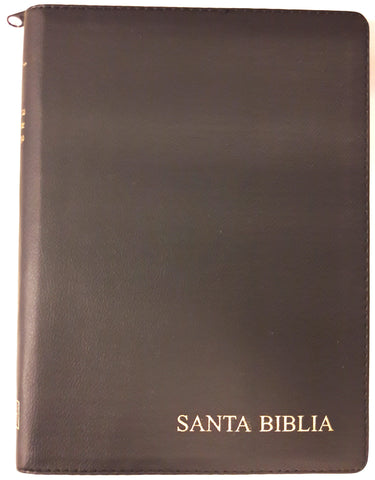 Biblia RVR1960 vinyl color negro, Letra grande con cierre e indice