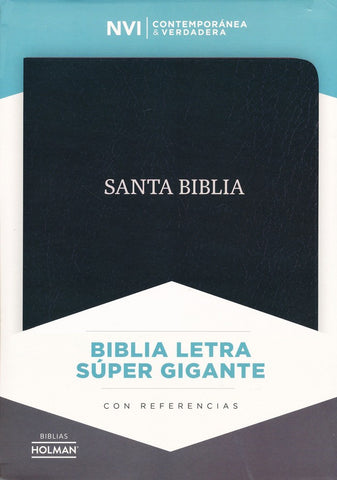 NVI Biblia Letra Súper Gigante negro, piel fabricada