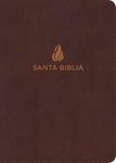 RVR 1960 Biblia Letra Grande Tamaño Manual marrón, piel fabricada con índice