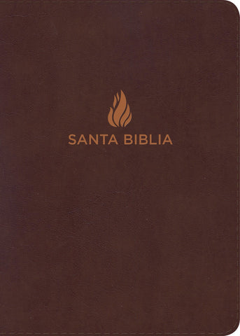RVR 1960 Biblia Letra Grande Tamaño Manual marrón, piel fabricada con índice