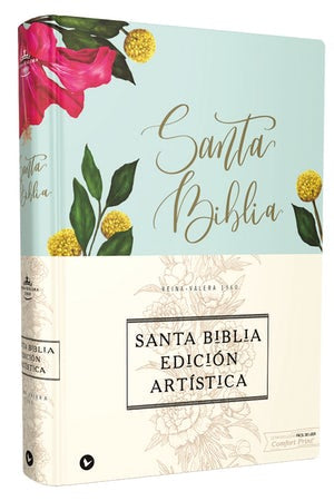 Santa Biblia Reina Valera 1960 Edición Artística, Tapa Dura/Tela, Floral